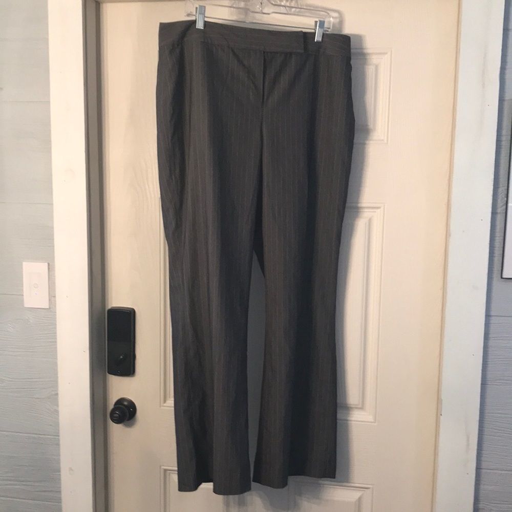Gray Pants With Pink Pinstripes